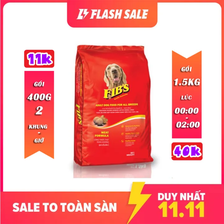 Thức ăn cho chó trưởng thành FIBS 400g và 1.5kg - Vị Thịt Bò - [Nông Trại Thú Cưng]