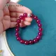 Vòng tay phong thủy đá Mã Não ruby hồng tím size 10 li mix charm bạc lu thống sang trọng, hợp mệnh Hỏa Thổ | Hoa Minh Gem. 