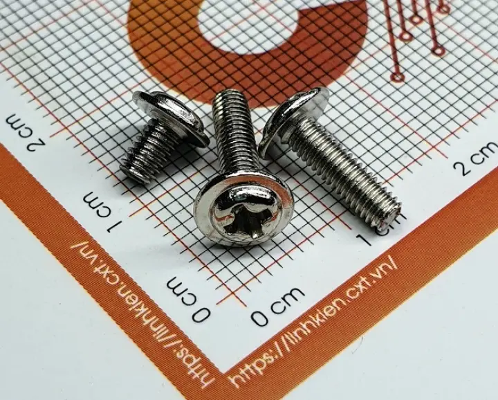 Vít Ren Sắt M3+8mm - Đầu vành mũ (10c)