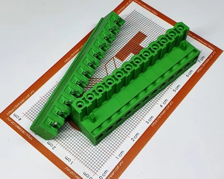 (Domino 5.08) Cầu đấu nối 5.08mm 12P chân thẳng chặn 2 đầu (Terminal Block 2EDG5.08-12P)