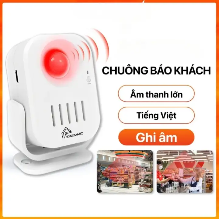 Chuông Báo Khách Hỗ Trợ Thu Âm Tiếng Việt Homematic MS68 MSPIR01