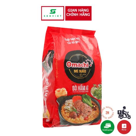 Mì Omachi nấu vị bò hầm lốc 1kg (10 gói *100gr) - Mì ăn liền | VinMart.co