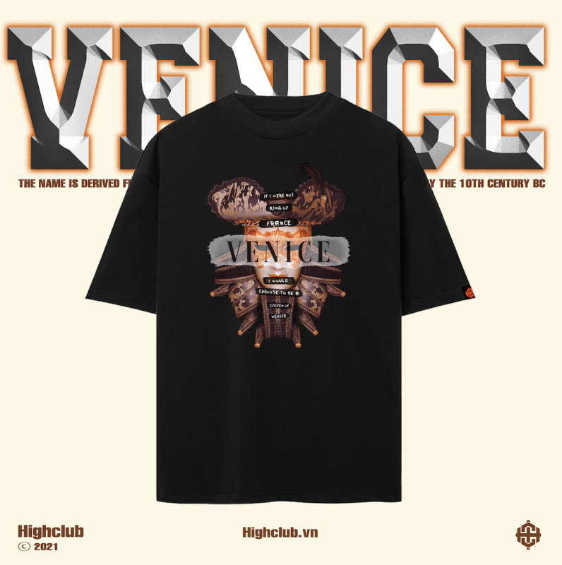 Highclub Venice Tee - Black/White