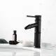 Vòi lavabo nóng lạnh giả cổ thấp màu đen MS2. 