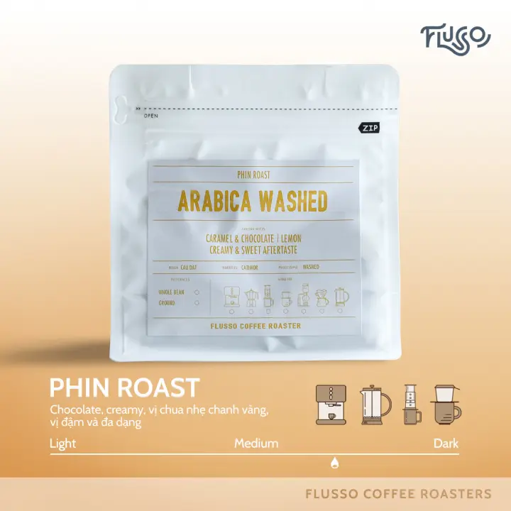 Cà Phê Pha Phin Nguyên Chất Flusso Arabica Washed – Flusso Specialty Coffee – Flusso – top1shop