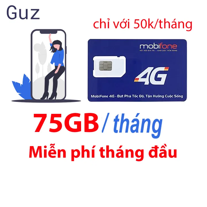 Sim Mobifone 4G Fd50 Gói 2,5Gb/Ngày (75Gb/Tháng) Free Tháng Đầu - Sim...