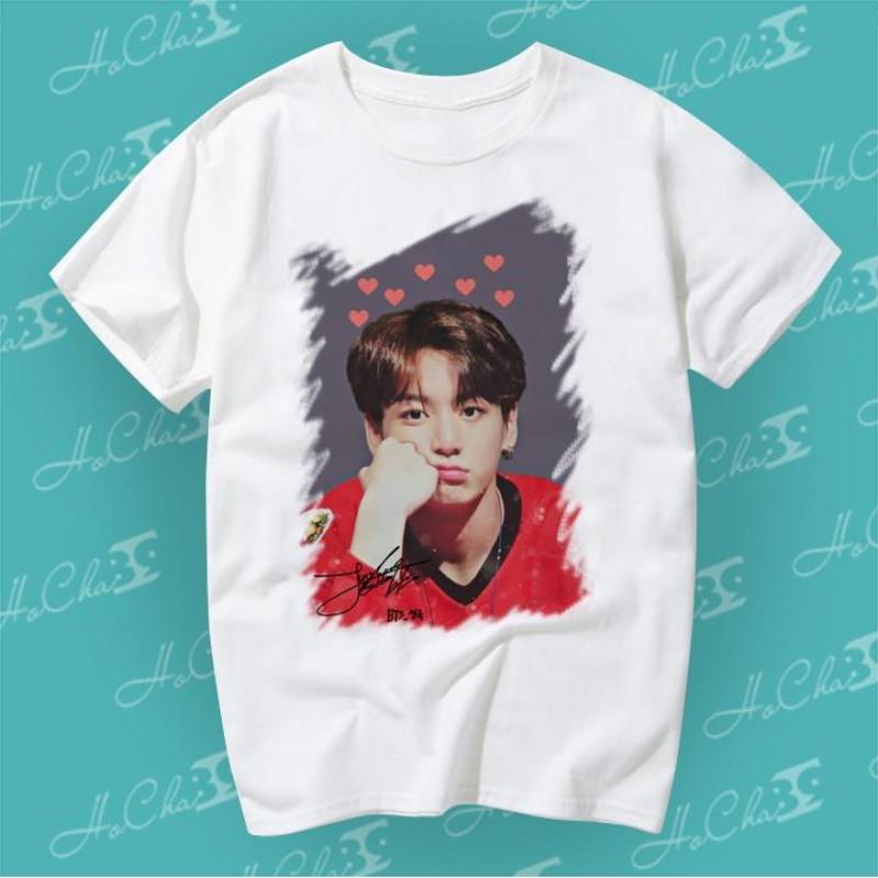 ﹉ áo bts hình chữ ký thật của 7 thành viên kpop bts korea vải dày - dây cổ hàng xuất khẩu