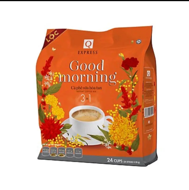 Cà phê sữa Good morning Trần Quang 480g mẫu Xuân(24 gói * 20g) Instant Coffee mix 3 in 1 – No Brand – top1shop