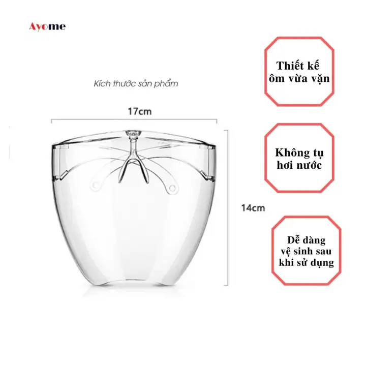 Kính chắn phòng dịch,Tấm chắn giọt bắn, Mặt nạ chắn phòng dịch trong suốt – Tấm chắn chống virus, ngặn chặn nước bọt của người đối diện bắn vào mắt…