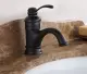 Vòi lavabo thấp cổ màu đen hợp kim đồng MS2. 