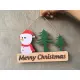 Bảng gỗ merry christmas cây thông và con vật xinh xắn kích thước 25cm tặng móc dán trang trí mùa giáng sinh. 