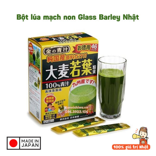 Bột Mầm Lúa Mạch Non Barley Golden 46 Gói Nhật Bản | Bột trà lúa non