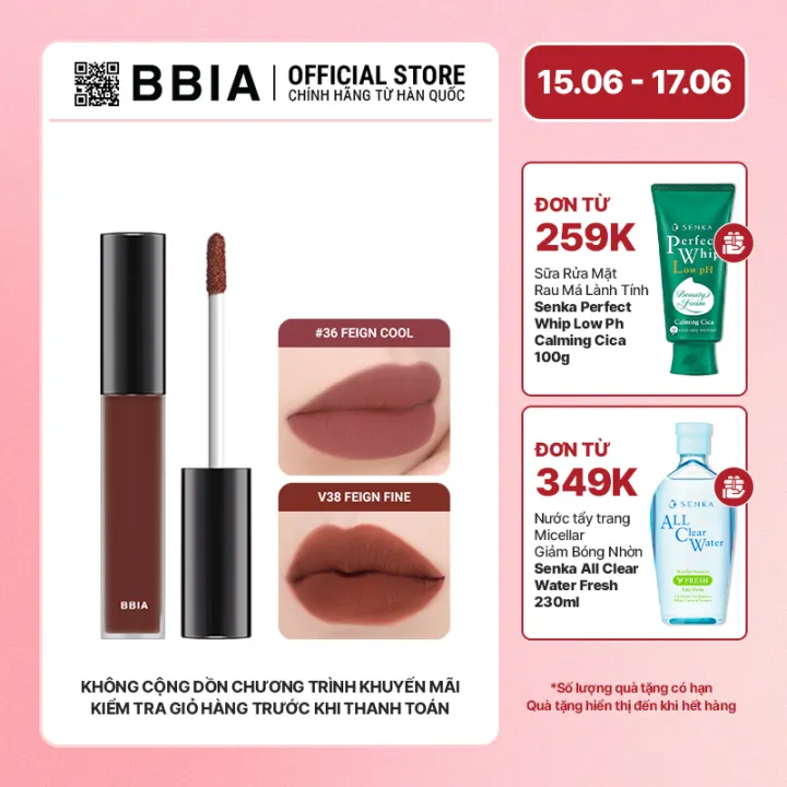 [Version 8] Son Kem BBIA Last Velvet Lip Tint 5g