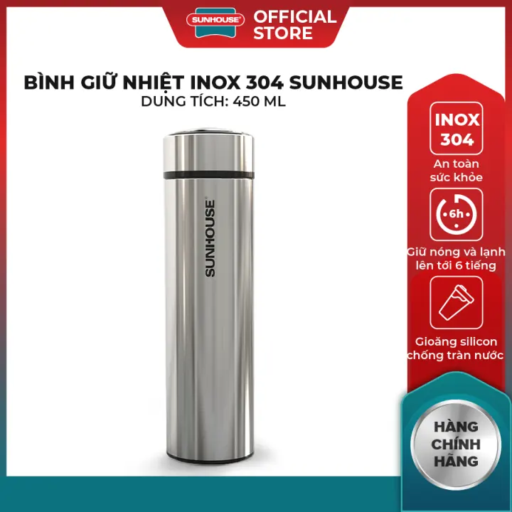 Bình giữ nhiệt inox 304 Sunhouse 450ml KS-TU450I