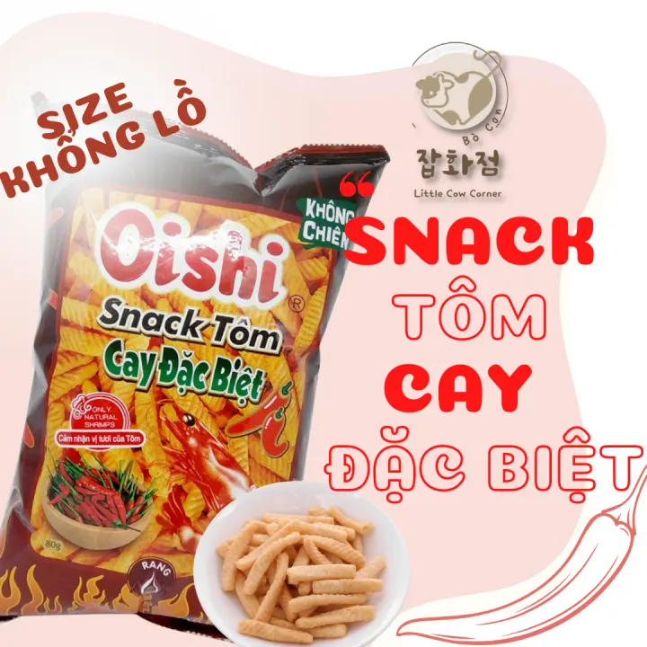Snack Bim Bim Oishi Snack Tôm Cay Đặc Biệt 75g Siêu To Khổng Lồ