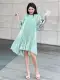 JOVEN Đầm Ngắn Babydoll Vera Tay Dài Chất Organza Thanh Lịch. 