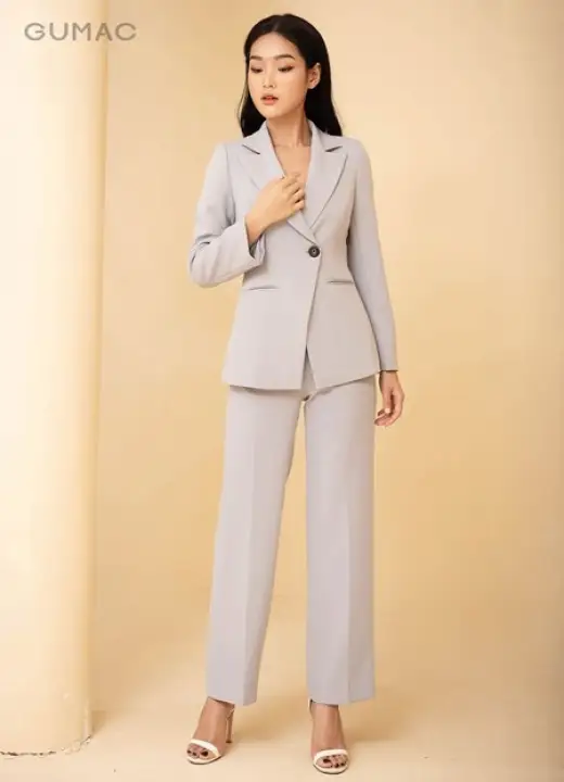 Quần suông ống đứng Gumac QA11298 màu ghi size L – Gumac >>> top1shop >>> lazada.vn