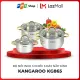 [Hàng chính hãng] Bộ nồi inox 3 chiếc 5 đáy nắp kính Kangaroo KG865 - 00788643 - Mới 100%. 