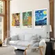 Nghệ thuật nổi tiếng Great Wave Off kanagawa Poster đêm đầy sao Mặt Trời Mọc Claude Monet canvas sơn cho phòng khách trang trí nhà. 